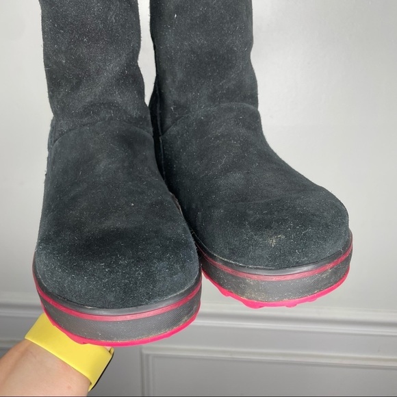 Sorel Glacy Black Suede Leather Waterproof Winter Boot Womens 7 - Picture 3 of 12